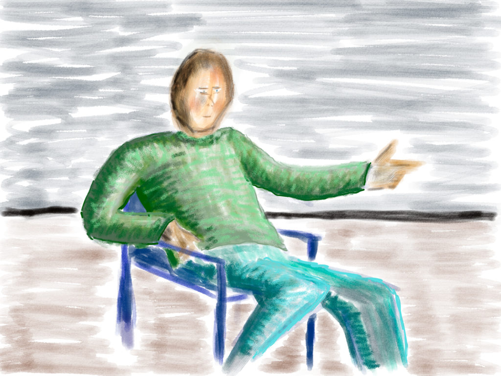 Mand i stol, feb. 2017