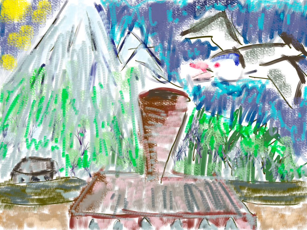 Måge og skorsten, september 2017