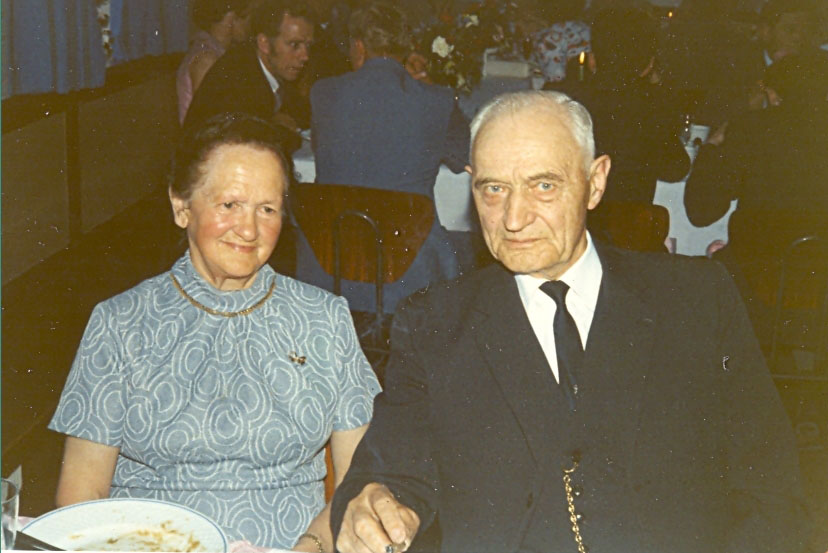 Peder og Frida ved deres guldbryllup i 1971