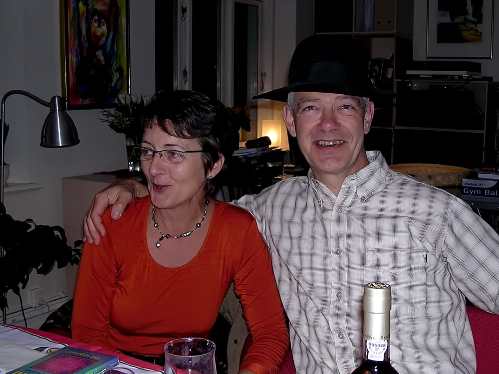 Per og Birgit til en hyggelig julefrokost i Volden, 2007
